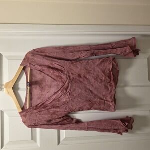 Le Chateau - Y2K Sheer Pink Tie-back Top